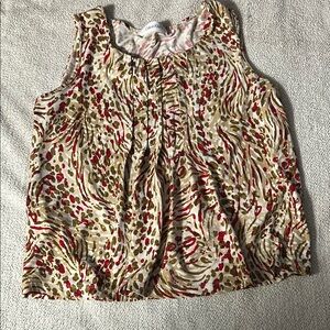 Calvin Klein Red and Tan Patterned Tank Top